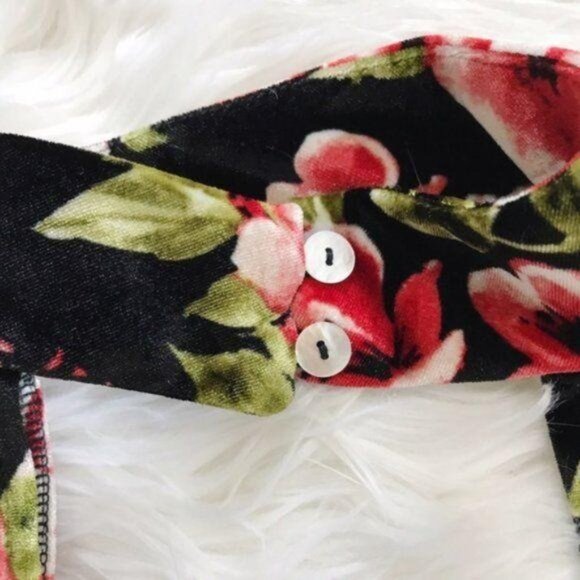 Show Me Your Mumu Friday Choker Dress Velvet Floral Black Red M NWT - Picture 8 of 8